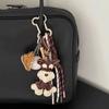 Cute Hand-stitched Schnauzer Keychain Baseball Tennis Leather Bag Pendants Handmade Bag Charm Gifts