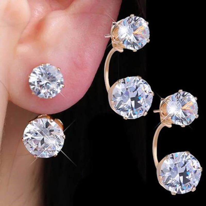 Regalo di orecchini per orecchini con rivestimento per orecchio con doppio strass per gioielli da donna