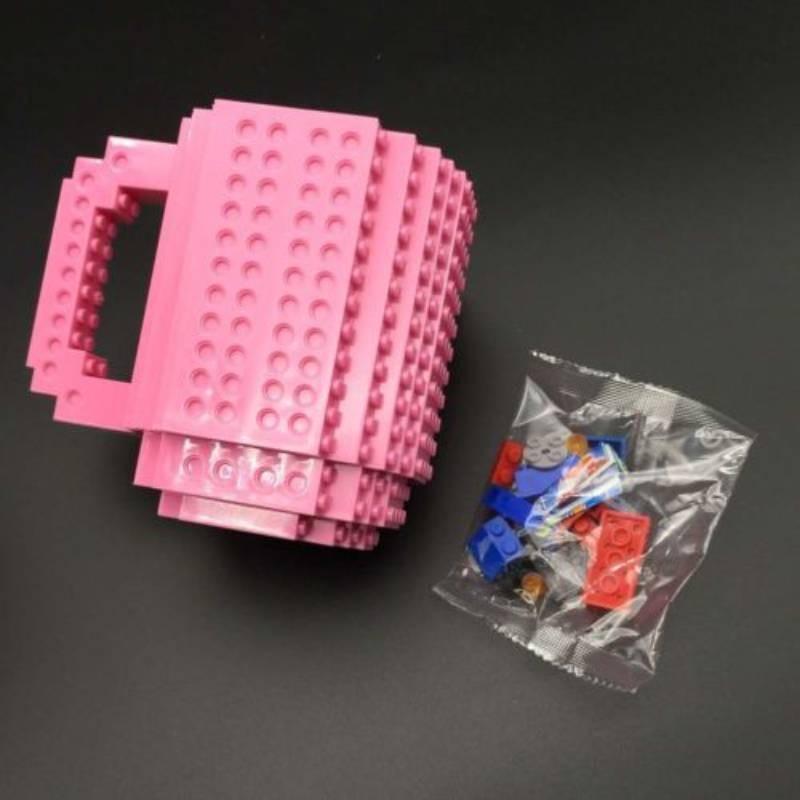Bunter DIY Bausteinbecher mit 350 ml Fassungsvermögen Plastik-Kaffeetasse im europäischen Stil