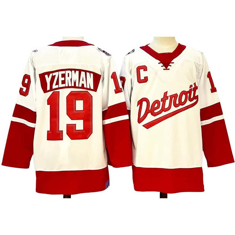 Mens Retro Ice Hockey Jersey Custom Number 71 88 Larkin DeBrincat Datsyuk Cotton Blend Practice Uniform
