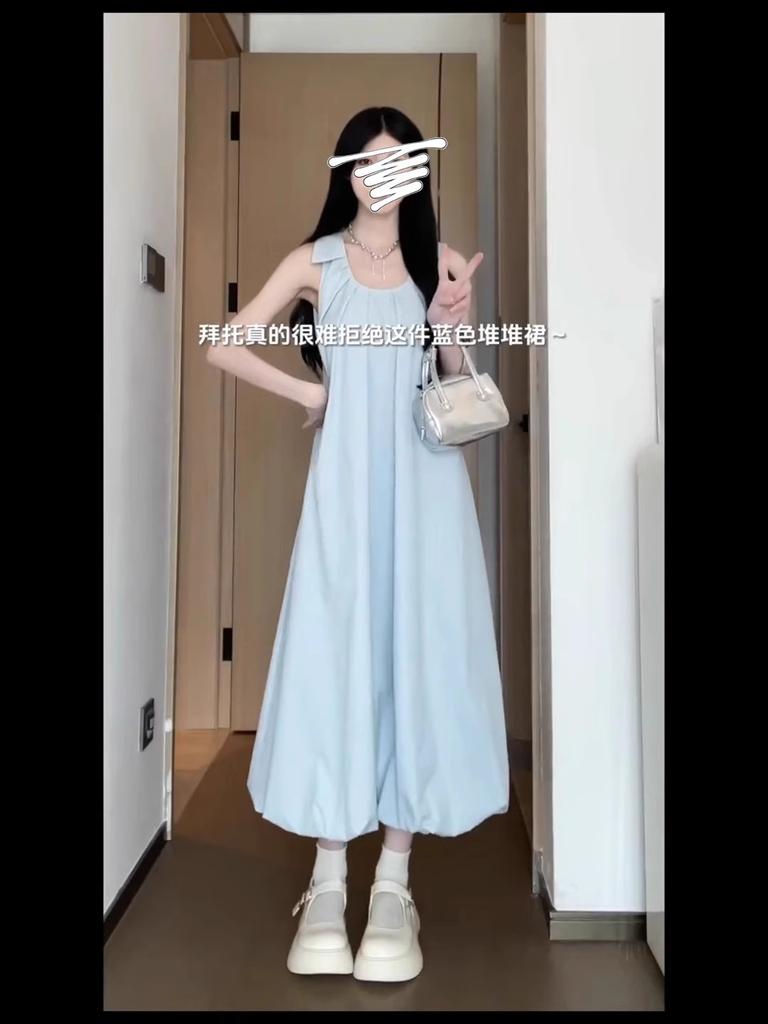 Today's Popular Beautiful Skirt Chic Pleated Bud Long Dress Design Sense Niche Vest Dress Summer