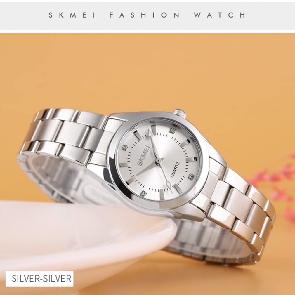 Stylish Stainless Steel Waterproof Classic Analog Quartz Casual and Simple Luxury Silver Watch for Perfect Gift Women's Wristwatch, Movement, Design,