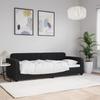 Vidaxl Sofa with Sleeping Function, Black, 80X200 Cm, Upholstered In Velvet