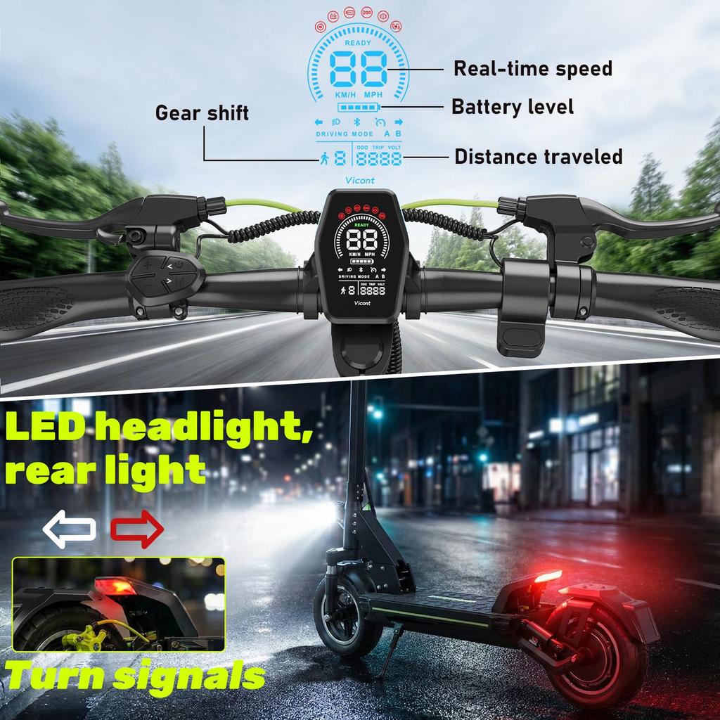 Adult Electric Scooter, 45-50 Km Range, 800W Max Motor, Foldable, Powerful, Dual Suspension, All-Terrain, Ultra-Lightweight, with TODIMART D5 App