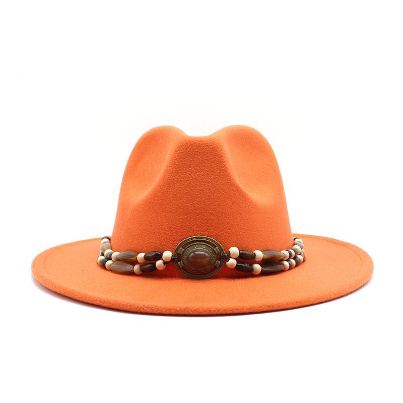 Big Eaves Wool Jazz Top Hat Women'S Casual Big Edge Felt Hat Men'S Jazz Hat 9.5Cm