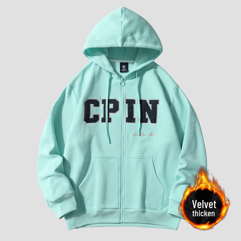 

Унисекс Флисовый Кардиган на Молнии с Капюшоном - Повседневная Осенне-Зимняя Куртка Large