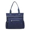 Solid Color Multi Pocket Zip Handbag Nylon Shoulder Storage Bag