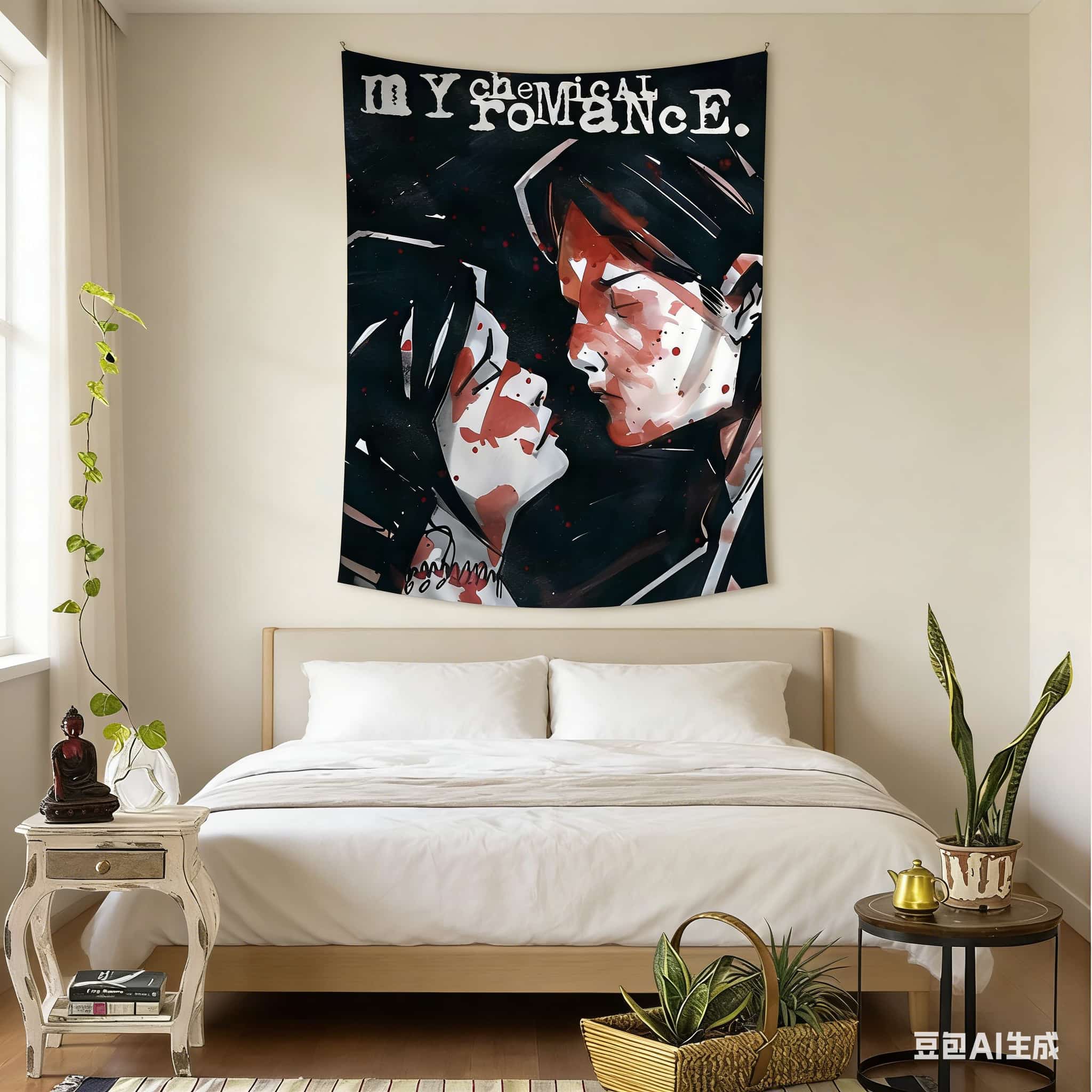 

1pc My Chemical Romance Rock Tapestry 2D Polyester Wall Hanging Emo Punk Decor Gift for MCR Fans 74x94cm(29x37in)