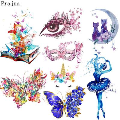 Prajna Unicorn Cartoon Car Heat Transfer Owl Butterfly Iron On Transfers T Shirt  Thermo Stickers Clothing Patch Applique
