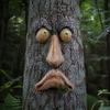 Glowing Garden Statues Glow?in?the?Dark Tree Face Decor, Funny Old Man Bark Spooky Decorations Resin Ornament, Outdoor Halloween Easter