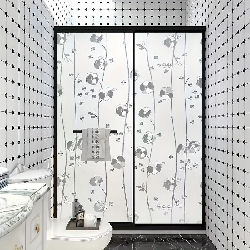 1 Rolle Fenster-Sichtschutzfolie mit Rosenmuster - Geeignet für Zimmer-, Schlafzimmer- und Badezimmerfenster, Abnehmbarer und langlebiger Fensteraufkleber