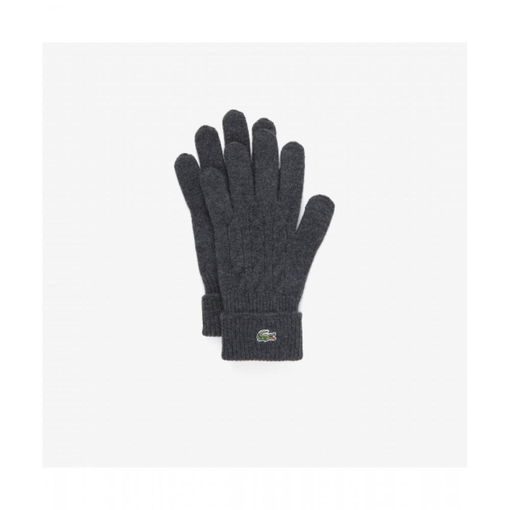 

LacoSte Men S Wool Cable Knit gloveS [melange Gray] 0TU