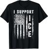 Io Supporto ICE, Agenti dell'Immigrazione Bandiera Americana Maglietta Vintage