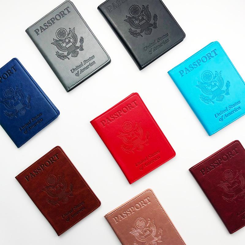 Customizable Multi-Card Slot PU Passport Holder - USA Stock