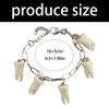 Trendy Gothic Style Hand Chain Ti Steel Bracelet Wrist Chain With Resin Teeth Pendant Perfect For Daily Wear