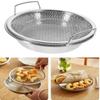Runder Lebensmittel-Edelstahlfilter, Sieb, Korb, leicht zu reinigen in der Heimküche, langlebige Entwässerung, kompatibel mit Frittieren