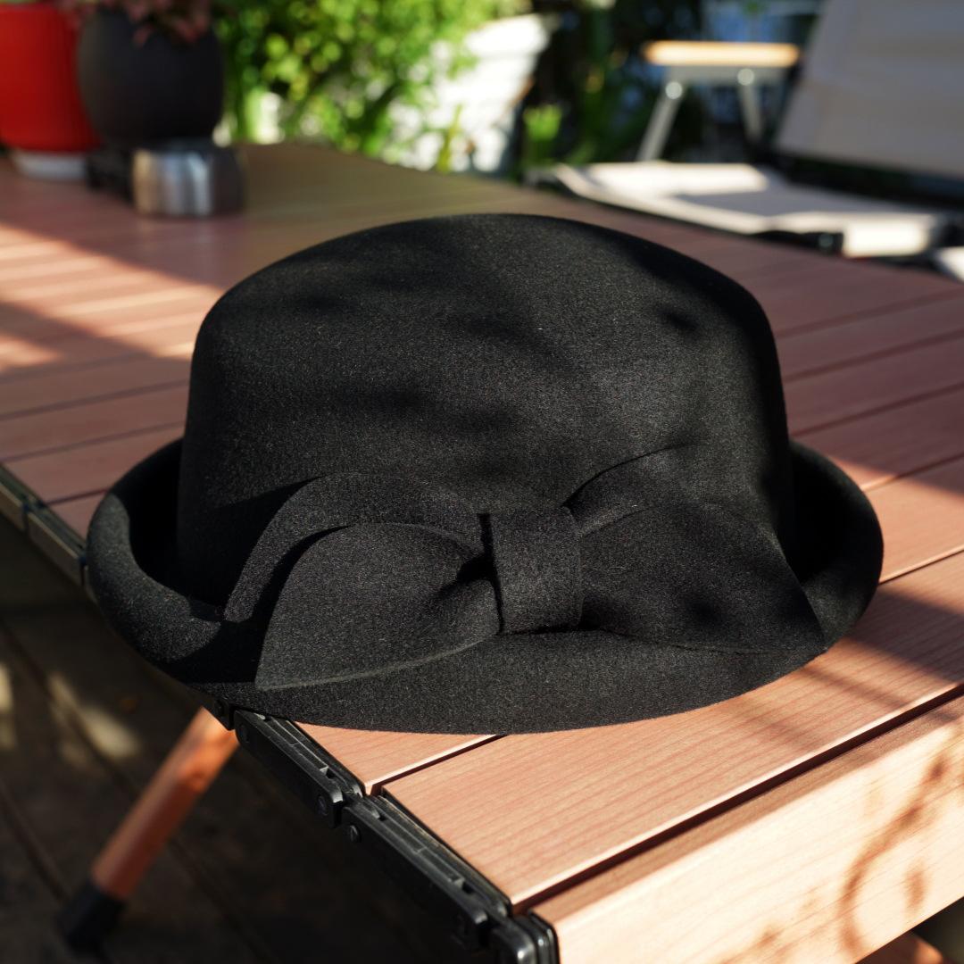 

Japanese And Korean Retro Big Bow Curled Top Hat Women S Autumn And Winter Elegant And Cute Warm Flanged Wool Pot Hat