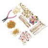 Jewelry Making Kit Beads Bracelet Earrings Craft Set with Pendants Charm Pliers for Necklace Keychain Gift Gold