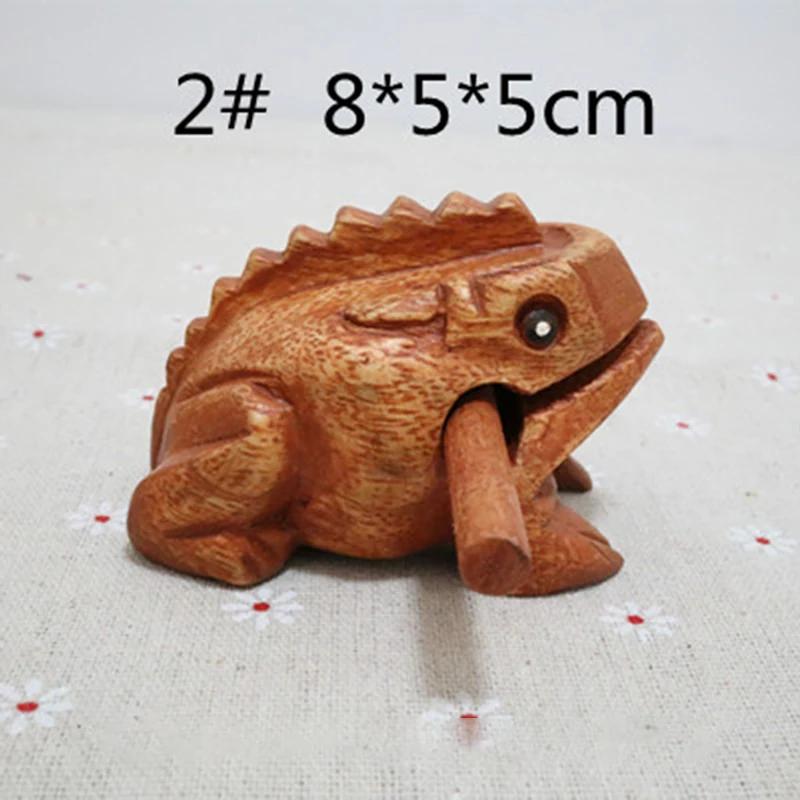 Wooden Lucky Frog Thailand Traditional Craft Croaking Musical Instrument Home Office Decor Fengshui Carved Ornament Kid Toy Gift