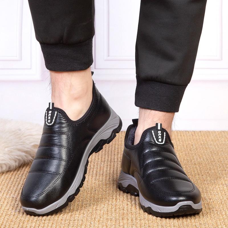 New Middle-aged and Elderly Men's Sports Cotton Shoes Plus Velvet Thick Waterproof Dad Shoes Cotton Shoes Men