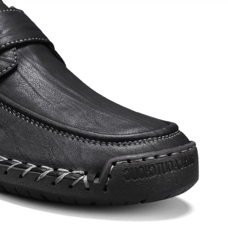 Men's Leather Shoes Slip on Casual Sneakers Flats Walking Shoes