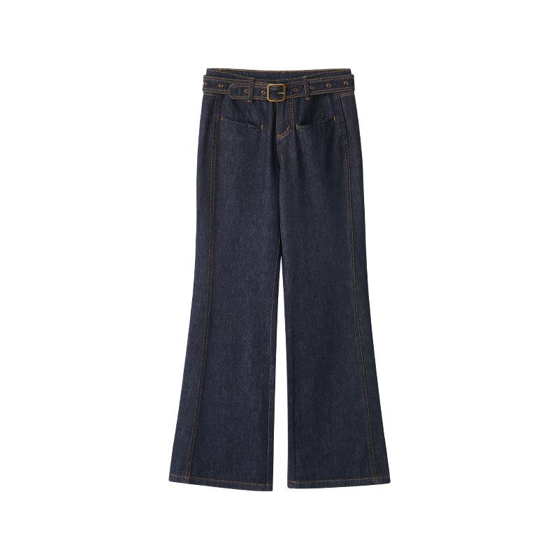 

Ретро Минималистичные Джинсы Прямого Кроя Деним для Женщин в Стиле Острой Девушки Medium