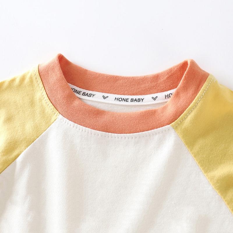 Summer Kids Tees Muslin Cartoon Printed Infant Babys Boys T-shirts Striped Short Sleeve Little Boys Tops Girls Shirts