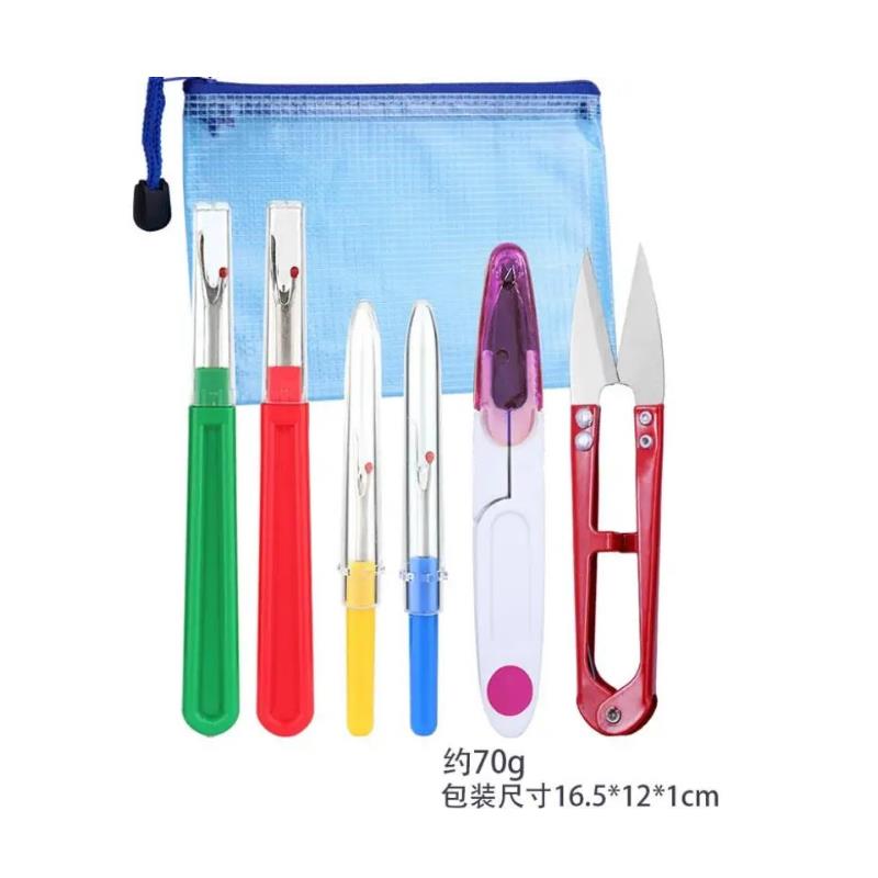 

6 ШТ. Цветные пластиковые ручки, острый нитеобрезатель, инструмент для ручного шитья и вышивания крестом, нож для петли, набор нитеобрезателей