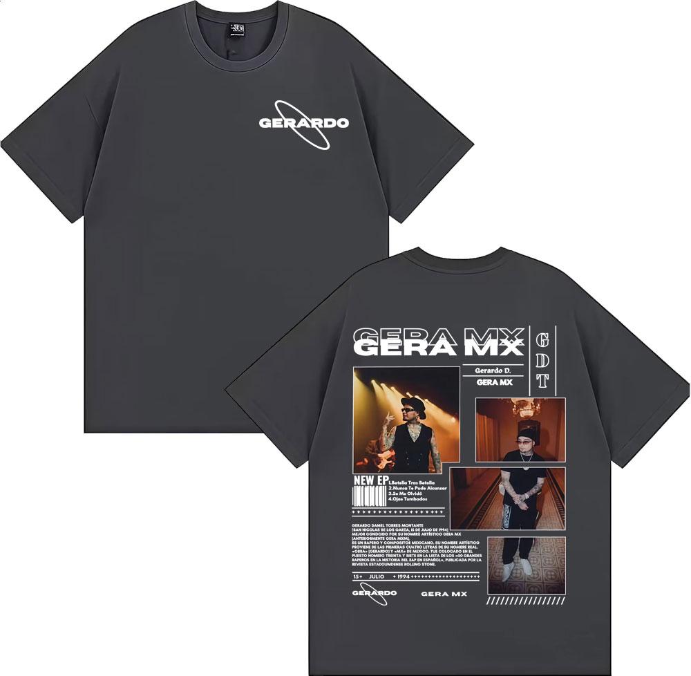 Rapper Gera Mx Album Tour 2025 Graphic T-shirts Men Women Clothing Harajuku Style Vintage T Shirt Casual Loose Oversized T-shirt