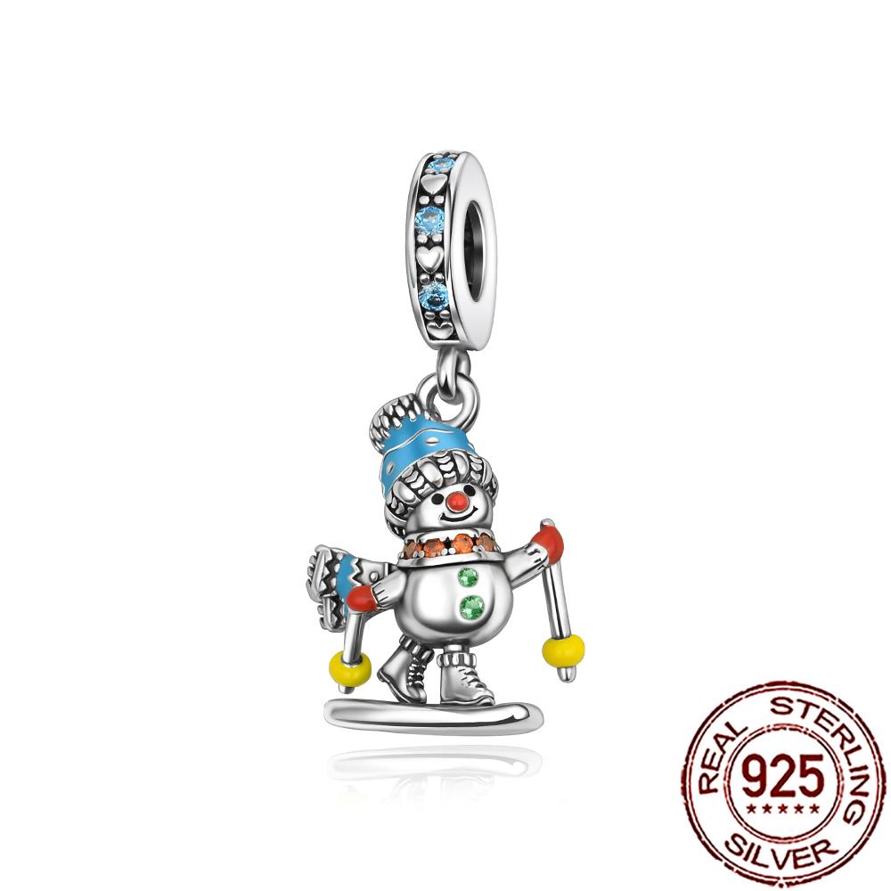 Novos Berloques de Cobre de Natal Papai Noel Berloques para Pulseira Corrente Cobra Colar Feminino Joias Diy