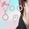 925 Sterling Silver 2023 New Arrival Fashion Round Type Necklace Earrings Ring Jewelry Sets For Women Girls Wholesale
