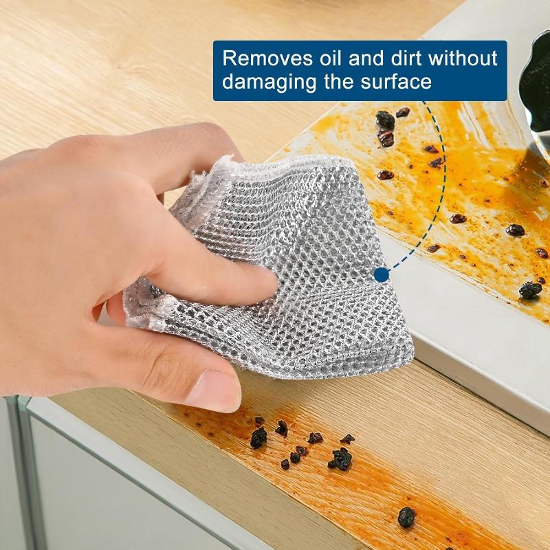 Metal Steel Wire Rags Cloth Household Kitchen Pot Pan Dishwashing Double-sided Cleaning Towel Dishcloth Scrubber Rag Wholesale