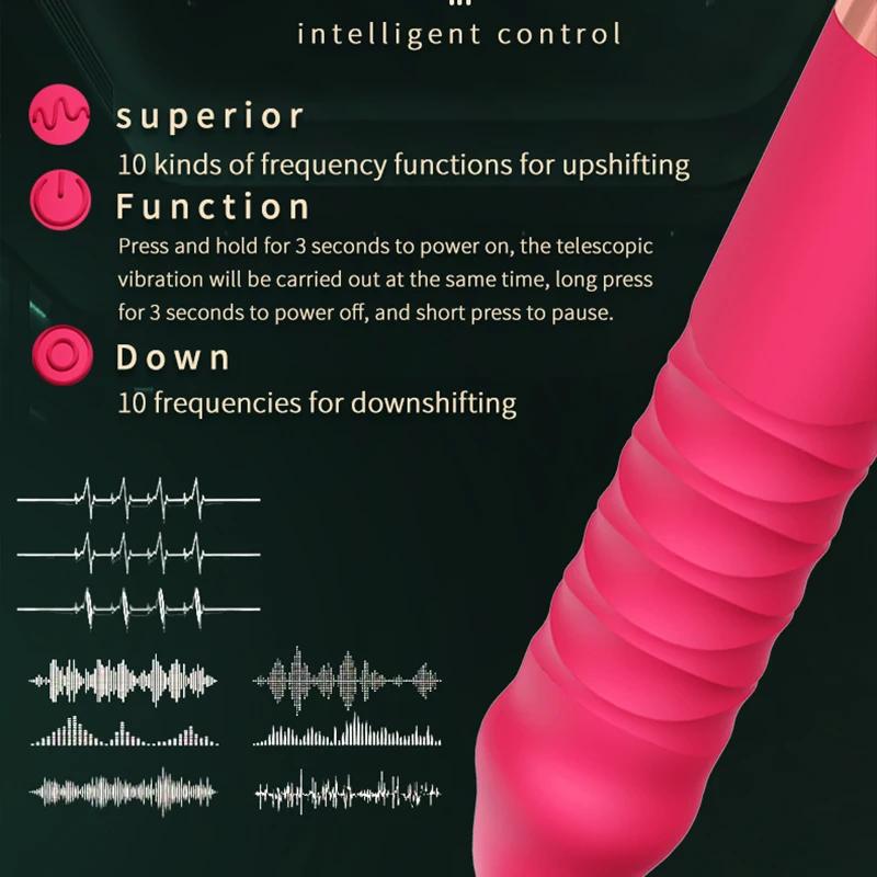 Automatic Machine Telescopic Dildo Vibrator Female Sex Toy Women Vagina Masturbation Penis G Spot Clitoris Stimulator Massager