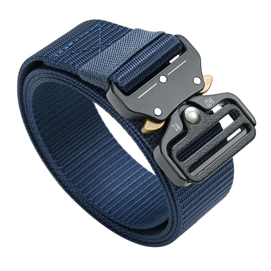 Men's Casual Sports Canvas Belt Outdoor Nylon Belt Trouser Belt Insert Buckle Spring Buckle Thickening