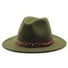 Felt Hat British Belt Vintage Versatile Top Hat Men'S And Women'S Jazz Hat Wool Hat
