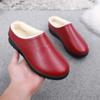 Thiened Cotton Slippers for Women's Winter Anti-Water Slip-Resistant Warm Indoor Outdoor Wearable Padded Flat Heel Couple Oes