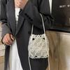 Fashion metal bead hand bag women's 2026 summer new temperament versatile shoulder bag crossbody bucket bag