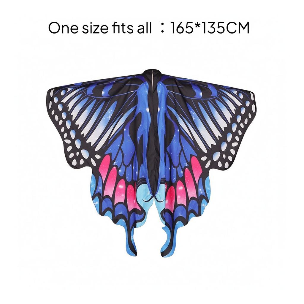 Butterfly Cape with Face Piece and Headband One-Size 3-Piece Set Comfortable