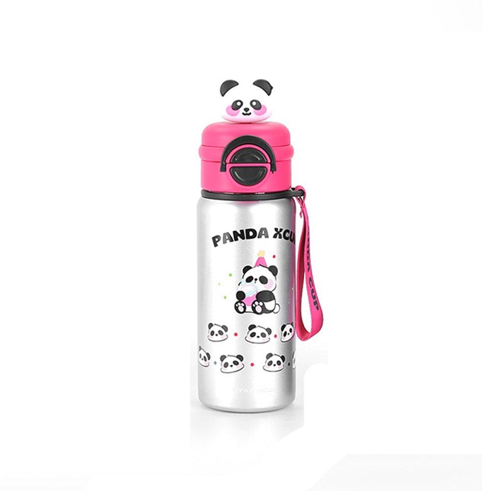 Large Capacity Panda  Insulated Cup Double Straw Drinking Water Cup  Outdoor Sports