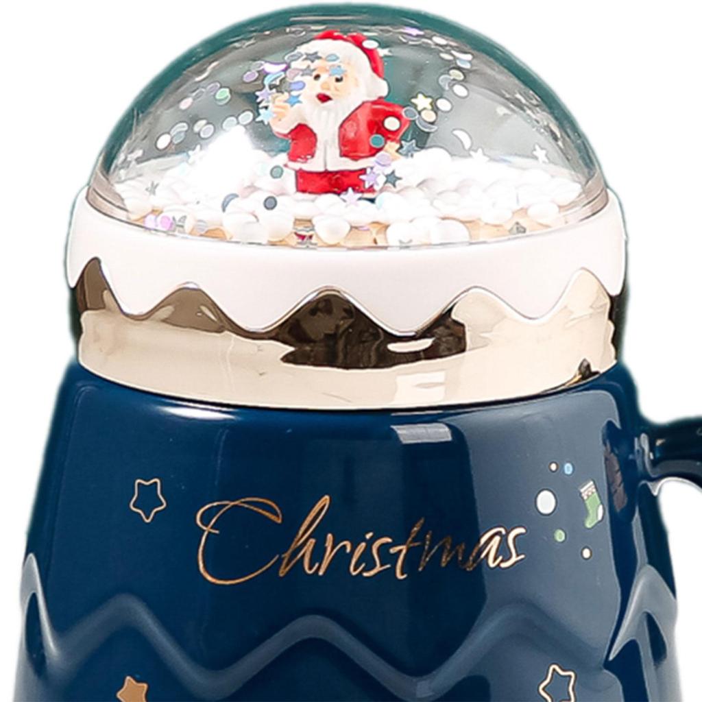 Christmas Ceramic Mug Novelty Mug with Lid Decorative Drinkware Christmas Coffee Mug Xmas Mug for Kids Adults Boys Girls