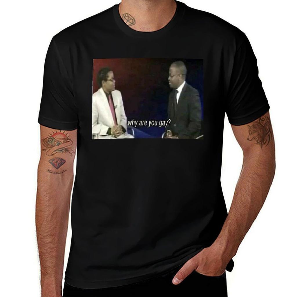 Warum bist du schwul T-Shirt Lässig Trendiges Kurzarm-T-Shirt