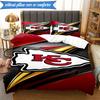 3PCS City Chiefs Emblem Printed Soft Bedding Set,Including 1pc Duvet Cover And 2pcs Pillowcases Perfect for Bedroom, Dormitory, Fan gift