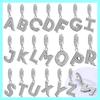 Classical 26 English Letters Original Charms White Zircon Beads Fit Copper Bracelet Accessories Women Diy Fine Gift Jewelry