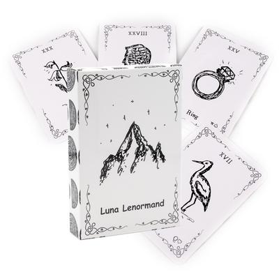 9*6cm Luna Simple Black and White Lenormand Deck Card Games