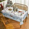 Christmas Snowman Pine Snow Waterproof Tablecloth Table Decor Winter Xmas Holiday Kitchen Dining Tablecloth Christmas Decoration