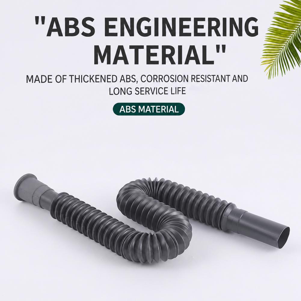 35-80cm Expandable ABS Drain Pipe Flexible RV Greywater Hose with Odor-Proof Seal