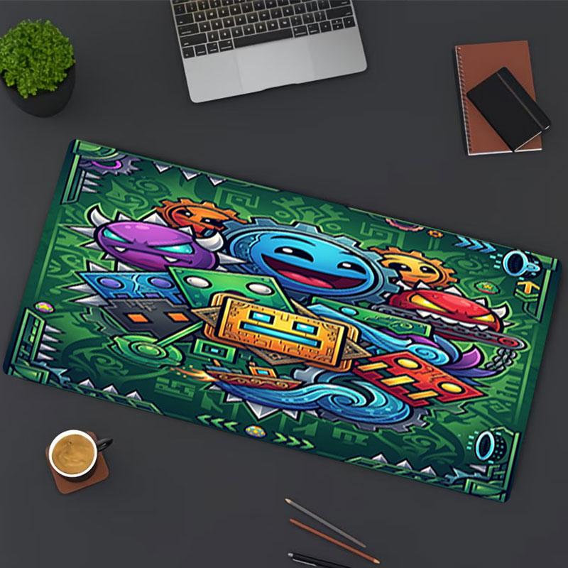 Tappetino Mouse Stampa Geometry Dash, per Tastiera Pad Laptop PC Mat per Ufficio Uso Domestico, Decorazione Scrivania, Regalo di Compleanno Perfetto per Giocatori