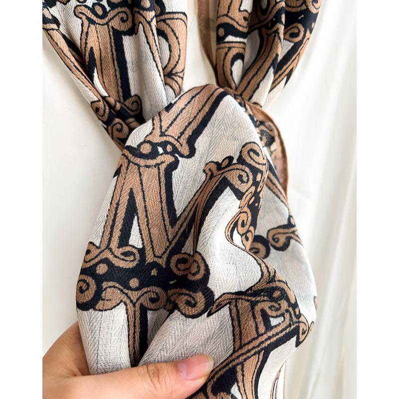New Letters Korean High-end Fashion Long Ribbon Fashionable Versatile Professional Scarf with Suit Spring and Summer