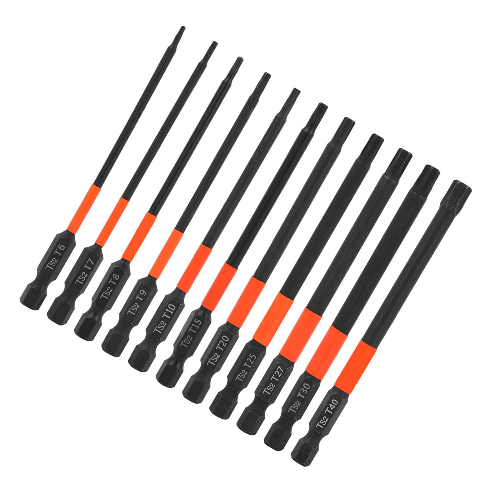 

11 шт. 100 мм биты для отвертки Torx T10-T40 из стали S2, магнитные, Torx Security, звездообразные, шестигранные, набор бит для отверток