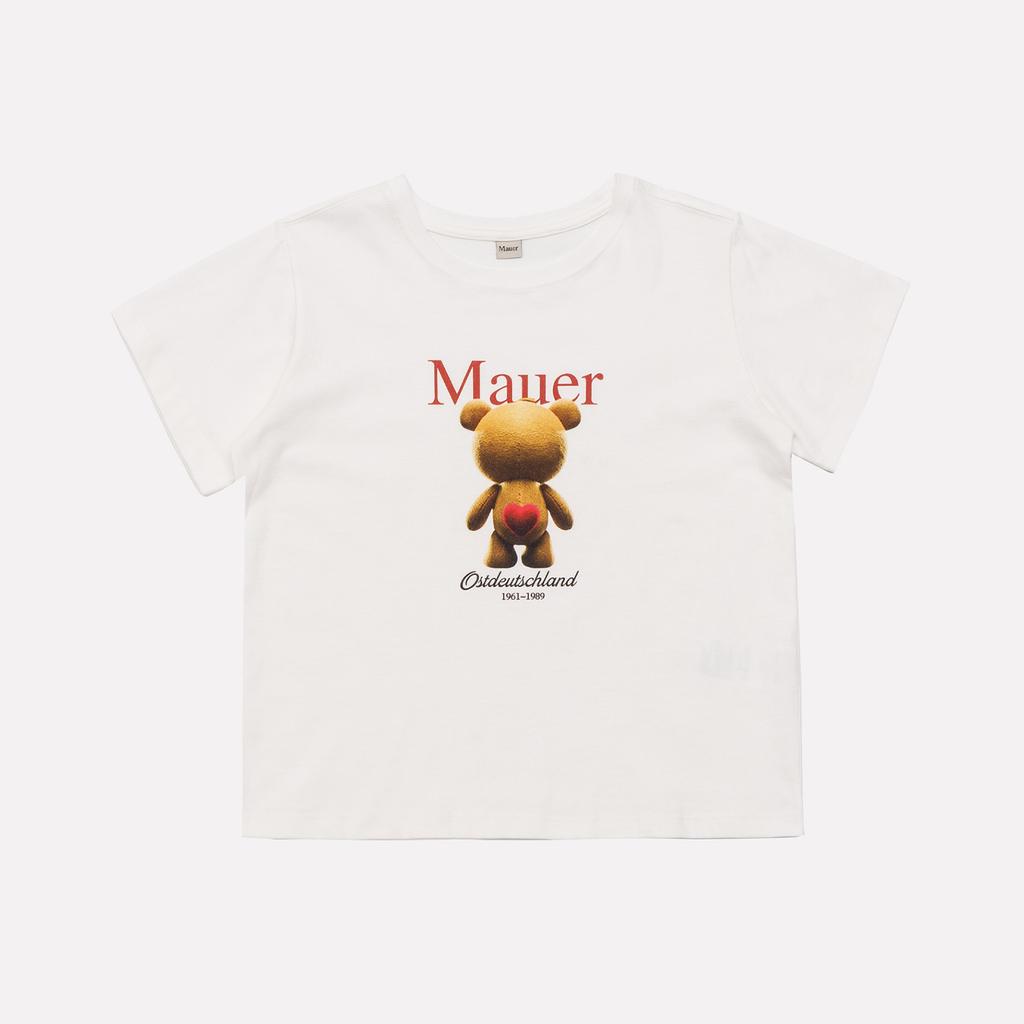 Maueo Mauer Ber-Bear Graphic Crop Tee (White)